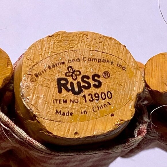 Russ Berrie & Co. 13900 Collectible Jointed Mini’s Wooden Bear Shelf Sitter VTG - Picture 9 of 10